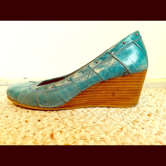 turquoise shoes wedges